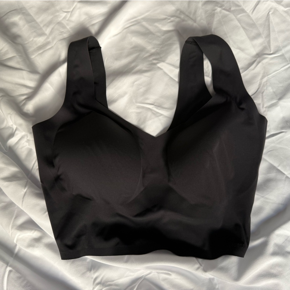 SKIMS Long Line Black Seamless Bralette medium DD